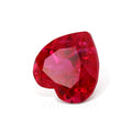 Heart-shaped artificially cultivated rubies with velvet simulated rubies and natural cut gemstone jewelry