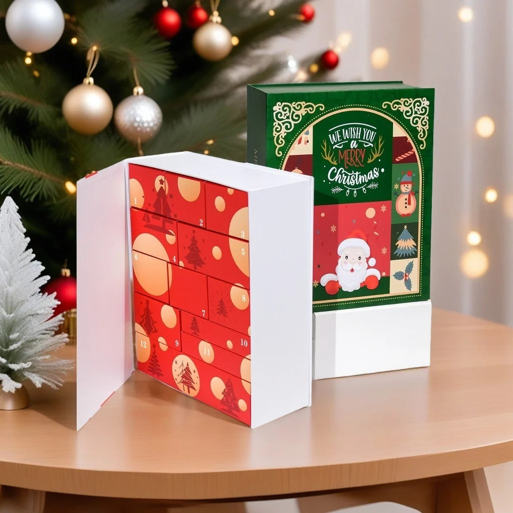 Advent Calendar Jewelry Storage Box Organizer UV Coating Sponge Lining Customized Design Recycled Materials DIY Countdown