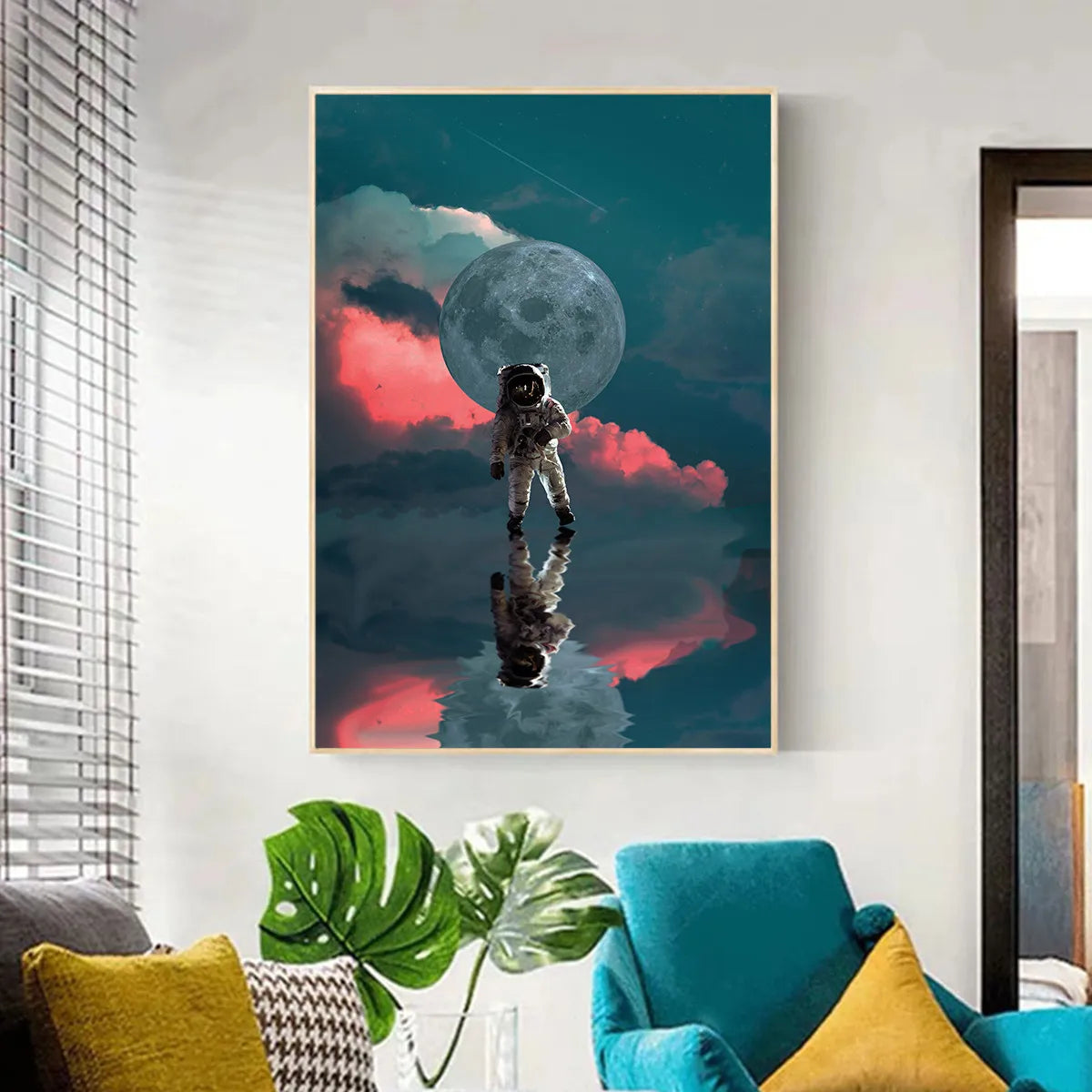 Astronaut Moon Abstract Canvas Prints Poster Nordic Wall Art Picture Home Decor