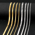 KISSWIFE Minimalist Jewelry Herringbone Necklace Gold Choker Stainless Steel Flat Snake Chain Necklace for Women