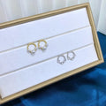 E2159 3-6mm DIY Natural Freshwater Pearl Charm Earrings Mounting Accessory 925 Sterling Silver Gold Plated  Jewelry for Women