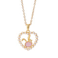 Premium Unisex Minimalist Fashion Charm Necklace Heart-Shaped Rabbit Bead Classic Geometric Style Stainless Steel Anniversary
