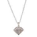 AA00606 Hip Hop Jewelry Mens Mini Diamond Shaped Pendant Necklace Rapper Men Hip Hop