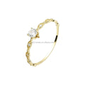 Finger Ring  Zircon Jewelry  Luxury High Fashion 9k Solid Yellow Gold  Rings Fine Jewelry
