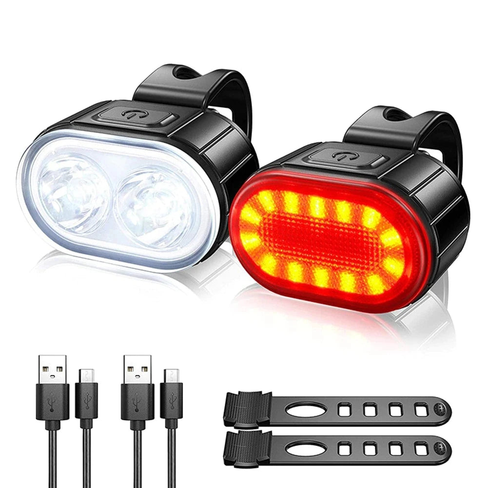 LED Bike Light Bicycle Front Rear Lights USB Charge Headlight Cycling Taillight Bicycle Lantern Bike Accessories Lamps