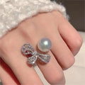 R1202 11-12mm Natural Freshwater Pearl Ring Accessory 925 Sterling Silver Adjustable Size Engagement Jewelry Ring for Women