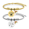 Ywganggu Best Selling Custom Graduation Rainbow Round Bracelets Exquisitely Engraved Commemorative Stainless Steel Bracelets