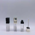 3ml Round Black Plastic Makeup Lip Glaze Packaging Container  Small Capacity Silver Lipgloss Tube Empty