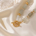 Fashion Unique Designer Jewelry 18K Gold Plated OT Buckle Design High Quality Crystals Beads Necklace for Women