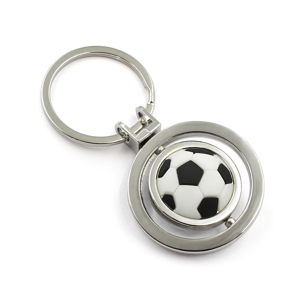 Factory Wholesale 2D 3D Company Name Logo Shape Zinc Alloy Metal Keyring Custom Engraved Stainless Steel Blank Spin Keychain