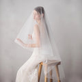 SLBRIDAL Two Layer Wedding Veils With Combs Ivory Pearls Bridal Veils Wedding Accessories for Bride Mariage Women