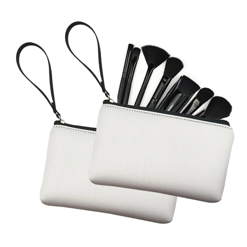 Sublimation Blank Baseball Softball Stock Leather Zipper Pouch Cosmetic Makeup Bag White Sublimation Print