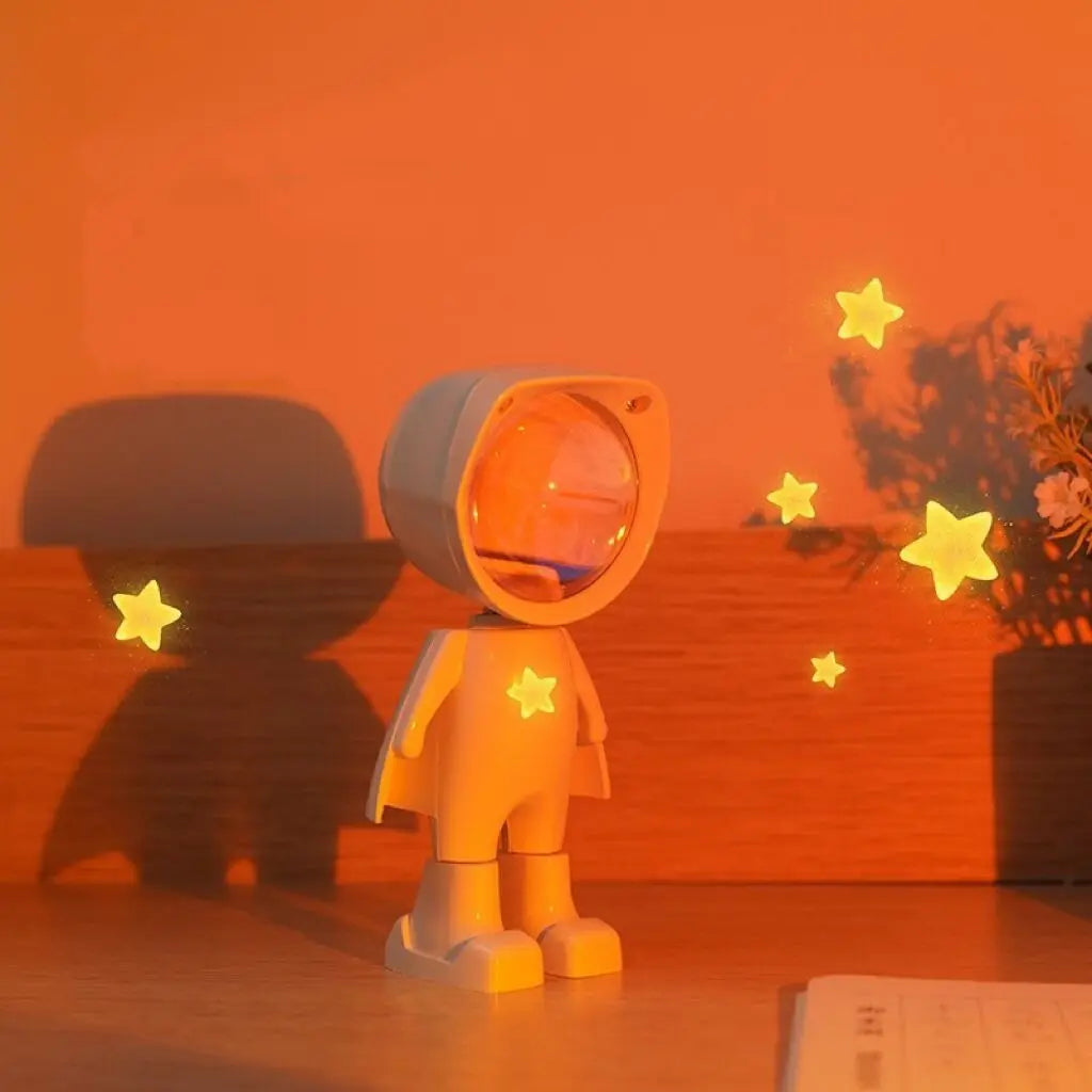 Modern Design 7color Rechargeable Mini Astronaut Night Light Led Projector Rainbow robot sunset lamp