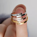 SC Personalized Custom Name Rings Fashion Engraved Pattern Couple Rings Simple Adjustable Blank Stainless Steel Rings Women