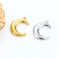 18K Gold PVD Plated Moon Pendant for Necklace and Bracelet Solid Stainless Steel Pendants Low MOQ Charms for Jewelry Making