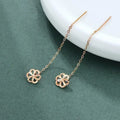 Certified 18K Plum Blossom Ear Line Ear Studs Net Red Color Gold Au750 for Girlfriend