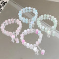 Fashion  Fantasy Popcorn Cracked Crystal Beads Bracelet Star Charm Gradient Color Girl Women Friendship Bracelets Jewelry Gift