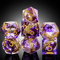 Purple Ring LOTR the One Ring Resin Dice Set Sharp Edge Hand-Polished RPG Dice for Dungeons & Dragons in Gift Box
