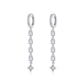 Elegant Women Wedding Jewelry 925 Silver Long Dangle Earrings