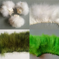 Wholesale  4-5" Strung Marabou Turkey Feathers Fluffy Fly Tying Materials Double Stitched Marabou Blood Quill Feathers