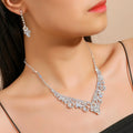 Bridal Wedding Dresses Accessories Multi Geometric Necklace Earrings Sparkling Rhinestone Jewelry Set Gifts for Women