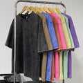 Custom 230g Tshirt for Men Short-sleeved T-shirt Blank Washed Drop Shoulder Cotton Vintage Loose Oversized Cropped Tshirt
