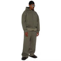 Men's Trend Baggy Y2K Solid Color Oversize Waistline Hoodie Jogger Oversize Full Zip up Tracksuit