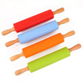 Fondant Cake Dough Roller Cooking Tools Silicone Cookies Biscuit Embossing Bakeware Non-Stick Rolling Pin Pastry Tools