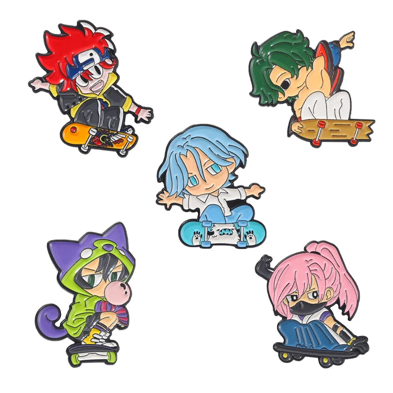 Movie SK8 the Infinity Plated Metal Enamel Pins Custom Brooch Cartoon Cute for Hard Enamel Anime Badge for Fans