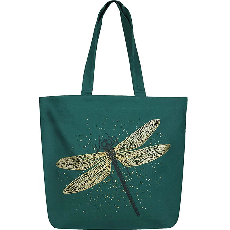 New Designer Eco-Friendly Large Canvas Tote Bag with Cotton Handle Zipper Tote Bags for Women's Travel Shopping Work Beach Use