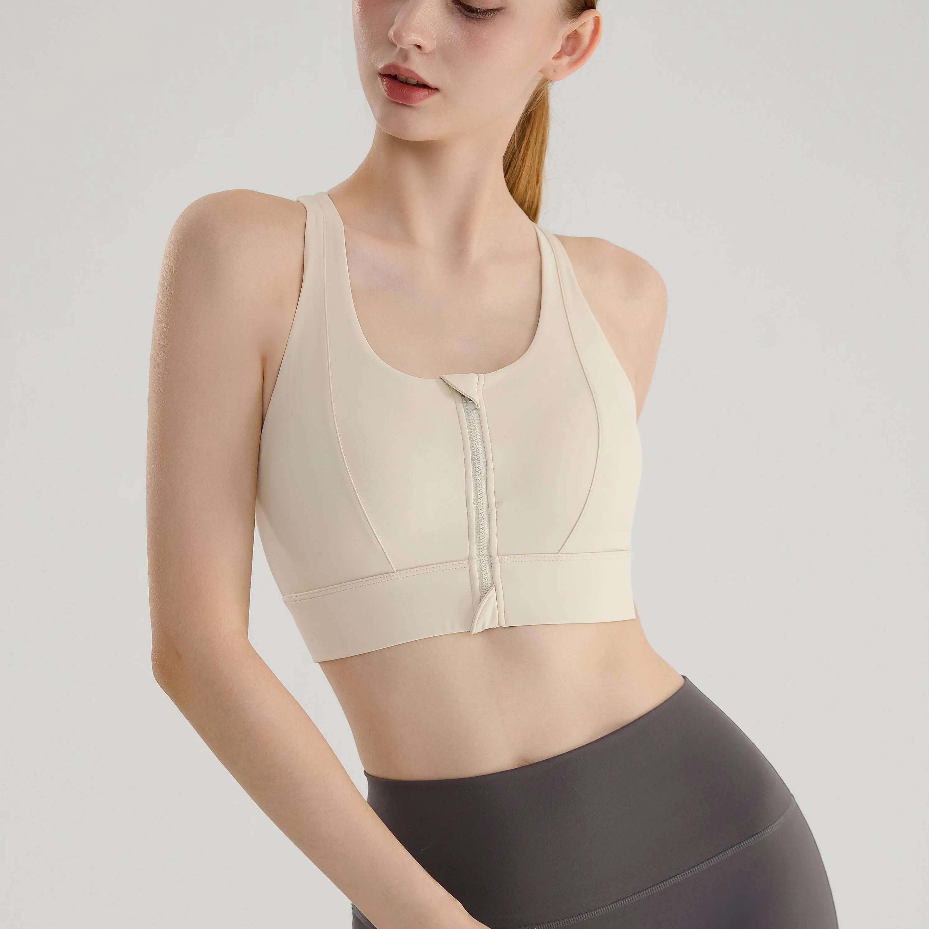 Direct Stock Sale Women's Shockproof Sports Bra Antibacterial Feature Hollow Back Fitness Vest Running Bra Logo Front Line