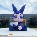 Mall Decoration Custom Giant Inflatable Rabbit Girl Model Blue Advertising Inflatable Cartoon Character