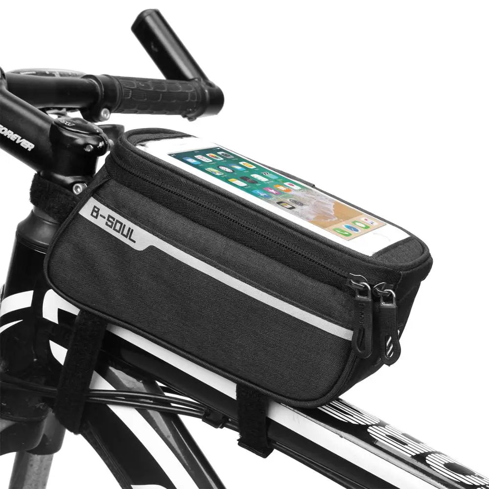 Durable Bicycle Tool Pouch Bike Pack Mountain Bike Front Tube Bag Waterproof Frame Bag Touchscreen Compatible Phone Case for MegaBDM
