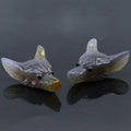 Huiying Natural hand carved crystal Grey Agate Wolf Head for decoration and gifts precious stone crafts