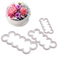 3pcs Integrated Rose Flower Cutting Mold Plastic Sugar Cake Mold Sugar Cookie Cutter Mold