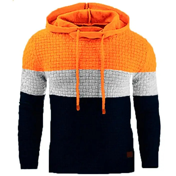 Long Sleeves Drawstrings Hooded Gym Training Fitted Sweatshirts Jacquard Pullover Sport Hoodies for Men