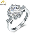 Goldleaf GRA Certified D VVS 3.0ct Moissanite Engagement Ring Custom Cut 925 Silver Gold Plated Trendy for Women