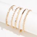 5PCS/Set High Quality Gold Anklet Chain Hearts Chain Link Anklet for Women Fashion Foot Accessories