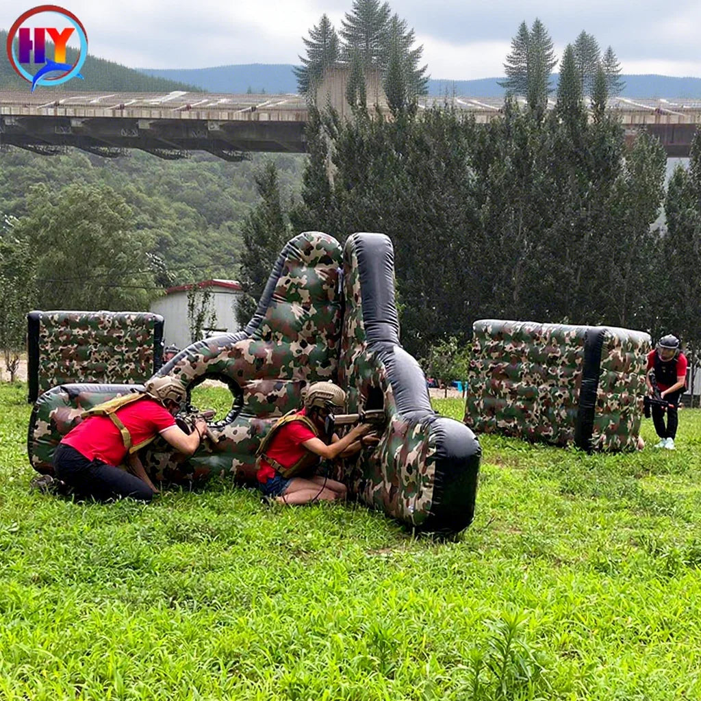 Wholesale Factory Price Huayue Green 0.9mm PVC Inflatable CS Bunker 2x1.5M 2-Year Warranty Obstacles Paintball Wall Games
