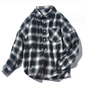 Men's Cotton Casual Plaid Shirt