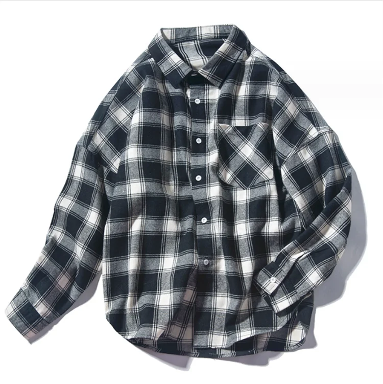 Men's Cotton Casual Plaid Shirt