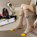 Wholesale Fashion Designer Letter Calf Socks Casual Cotton Knee High Socks for Women