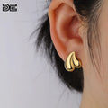 DE Heart Shape Stainless Steel Earrings Gold Color Stainless Steel Heart Earrings Heart Design Stainless Steel Earrings