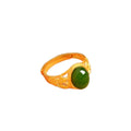Ese Sand Gold Gemstone Women's Ring Gold-Plated Emerald Women's Ring Gold Women's Color Retention Ring