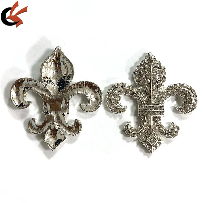 40*45mm Wedding Embellishment Fleur-De-Lis Rhinestone Brooch