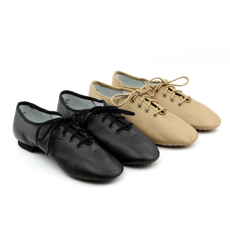 JW Comfortable Genuine Leather Oxford Lace-Up Jazz Shoes for Men