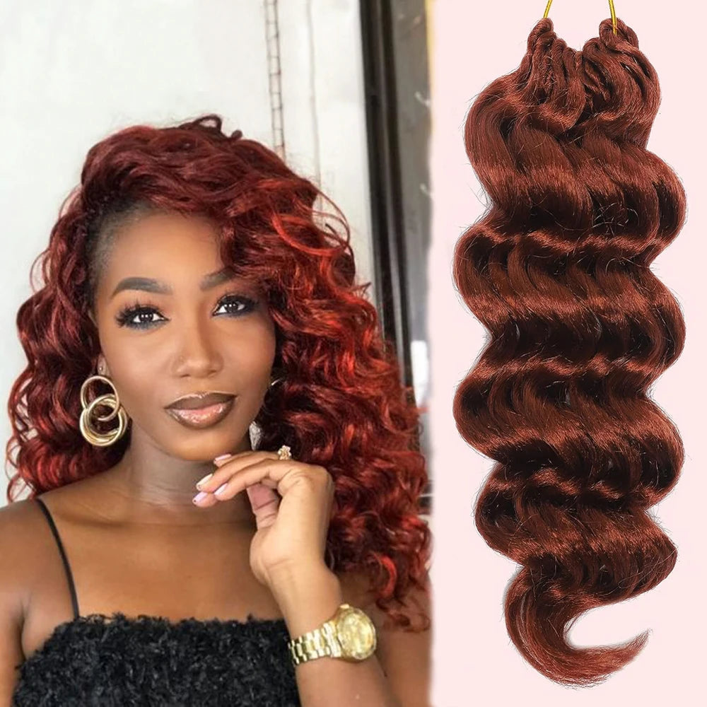 Ocean Wave Short Deep Crochet Braids Synthetic Hair Extensions for Braiding Handmade Hair Braids