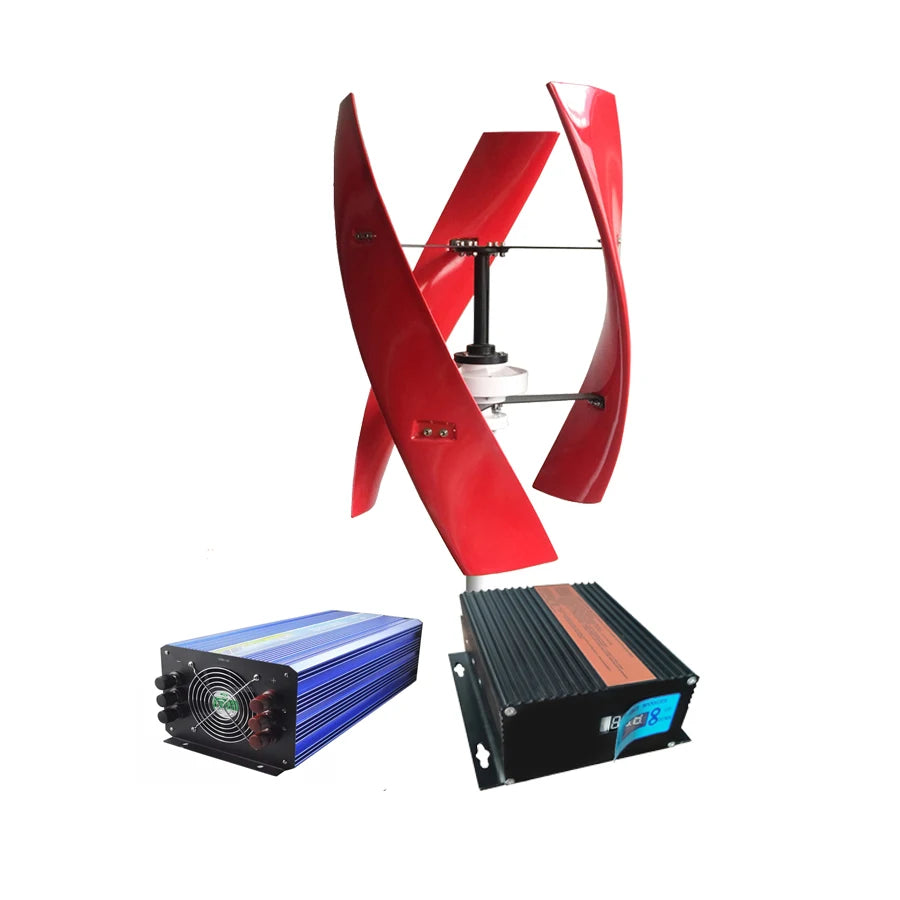 2KW Wind Turbines Generator Free Energy Low Noise Low Wind Speed Start 48V Windmill Generator off Grid System