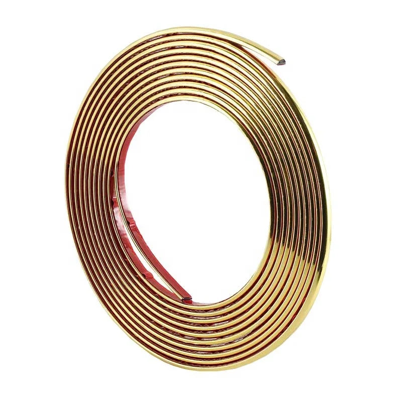Flexible Plastic Furniture and Mirror Edge Trim Gold Self Adhesive Wall Decorative Strip