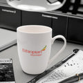 11oz Drum Shaped Ceramic Coffee Mug Custom Logo and Design for Promotional Drinkware